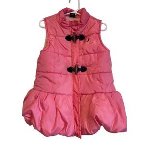 Nautica pink puffer vest with ruffle hem insulated warm unique. Size 6.